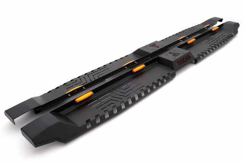 Боковые пороги Dakar V2 с LED (2 шт, металл) для Toyota Hilux 2015+