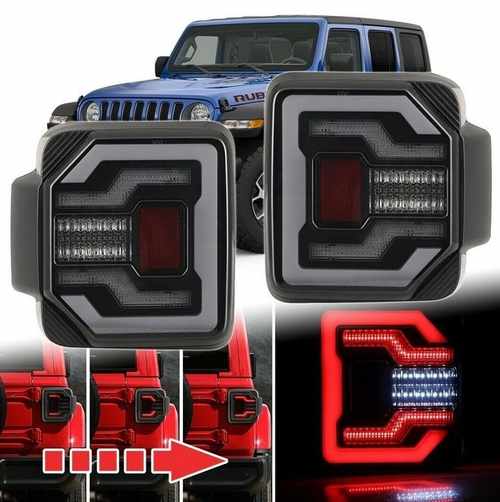 Задні ліхтарі LED чорні для Jeep Wrangler JL 2018+