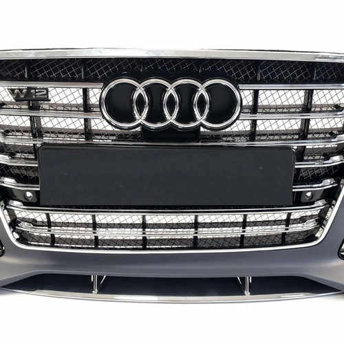 Передній бампер у стилі W12 на Audi A8 D4 2010-2014 року