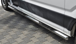 Бічні труби (2 шт., нерж) d70, Long/ExtraLong для Volkswagen Crafter 2017-2024 рр