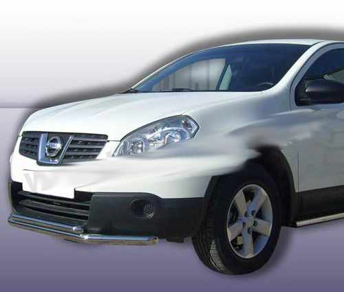Передний двойной ус ST014 (нерж) 70/48 мм для Nissan Qashqai 2010-2014
