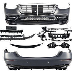 Комплект обвісу на Mercedes S-Class W223 2020-2023 року (стиль AMG line + Body Kit Brabus без порогів)