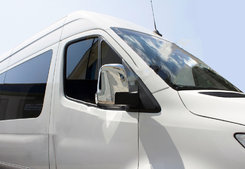 Накладки на зеркала (2 шт, нерж) Carmos - Турецкая сталь для Mercedes Sprinter 2018↗ гг.
