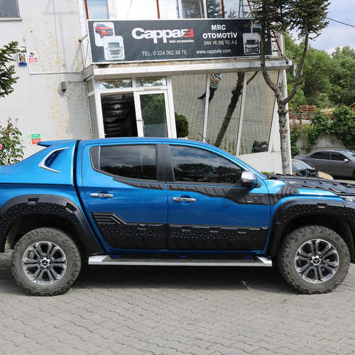 Верхні молдинги дверей (6 шт, ABS) для Mitsubishi L200 2019-2023