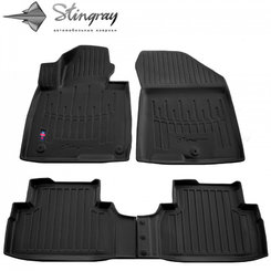 Килимки Stingray 3D (2018-2020, 4 шт, поліуретан) для Hyundai Santa Fe 4 2018↗ рр.
