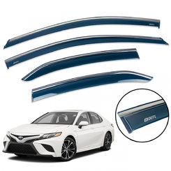 Дефлектори вікон (вітровики) для Toyota Camry V70 2017+ Sedan з нерж. хром полоскою накладні