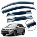 Дефлектори вікон (вітровики) для Suzuki Vitara 2014+ з нерж. хром полоскою накладні