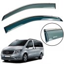 Дефлекторы окон (ветровики) для Mercedes Vito W-447 Viano 2015+ с нерж. хром полоской накладные