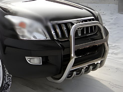 Кенгурятник высокий QT007 (нерж) для Toyota Land Cruiser Prado 120