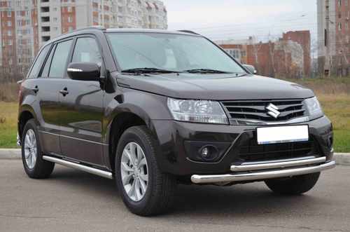 Передній подвійний вус 60/48мм (нерж) для Suzuki Grand Vitara 2005-2017 
