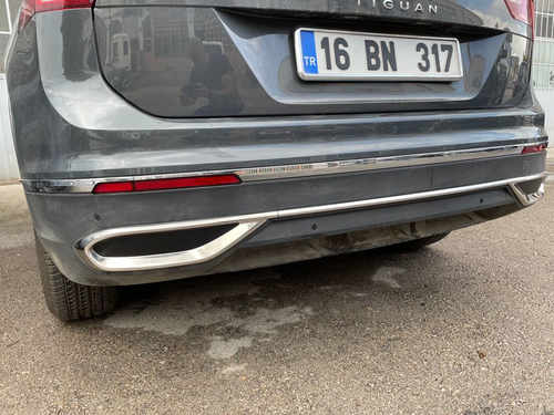 Накладки імітація вихлопних насадок (3 шт, нерж) для Volkswagen Tiguan 2020-2023