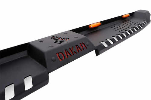 Боковые пороги Dakar V2 с LED (2 шт, металл) для Toyota Hilux 2015+