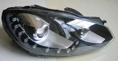 Передні фари чорні 2 лінзи V2 для Volkswagen Golf 6 2009-2012