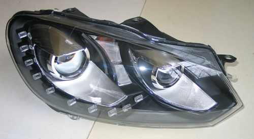Передні фари чорні 2 лінзи V2 для Volkswagen Golf 6 2009-2012