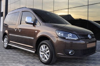 Бічні труби BB001 (2 шт., нерж) d51, Стандартна база для Volkswagen Caddy 2010-2015рр