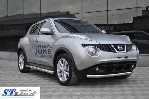 Бічні труби Ø60 (2 шт., нерж.) для Nissan Juke 2010-2019 рр