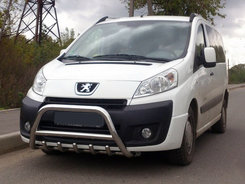 Кенгурятник WT003/4 (нерж.) з написом, 60 мм для Fiat Scudo 2007-2015 