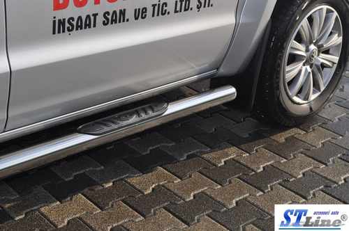Бічні труби (2 шт., нерж) 60мм для Volkswagen Amarok 2010-2022 рр