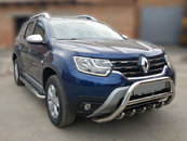 Кенгурятник без напису WT003 (нерж.) для Dacia Duster 2018+ 