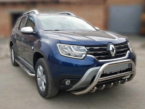 Кенгурятник без напису WT003 (нерж.) для Dacia Duster 2018+ 