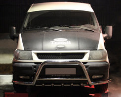 Кенгурятник з вусами WT003-Plus (нерж.) для Ford Transit 2006-2014