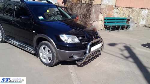 Кенгурятник (нерж.) для Mitsubishi Outlander 2001-2006 
