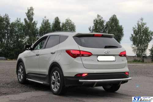 Задні кути AK-003-Подвійний (нерж.) для Hyundai Santa Fe 3 2012-2018рр