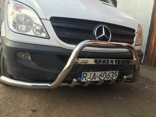 Кенгурятник з вусами WT003-Plus (нерж.) для Mercedes Sprinter 2006-2018 