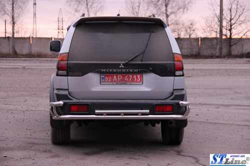 Задній захист AK005-2 (нерж) для Mitsubishi Pajero Sport 1996-2007
