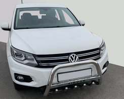 Кенгурятник WT003 (нерж) 60 мм, без напису для Volkswagen Tiguan 2007-2016 