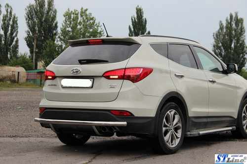 Задні кути AK-003-Подвійний (нерж.) для Hyundai Santa Fe 3 2012-2018рр