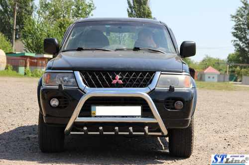 Кенгурятник WT003 (нерж) для Mitsubishi Pajero Sport 1996-2007
