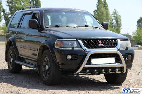 Кенгурятник WT003 (нерж) для Mitsubishi Pajero Sport 1996-2007