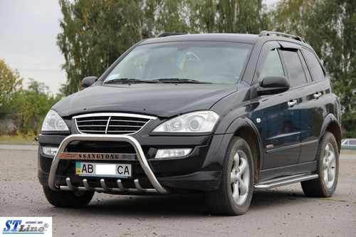 Кенгурятник WT003 (нерж) для SsangYong Kyron 2008+ 