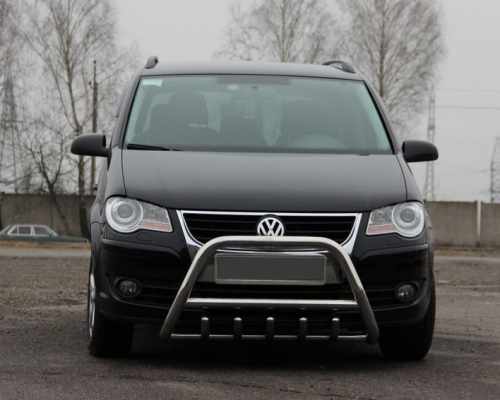 Кенгурятник WT003 (нерж) 60 мм, без надписи для Volkswagen Touran 2010-2015
