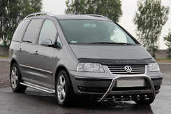 Кенгурятник WT003 (нерж) 60 мм, з написом для Volkswagen Sharan 2010+ 