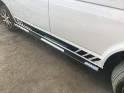 Бічні труби (2 шт., нерж) 70мм, Довга база для Volkswagen T6 2015+