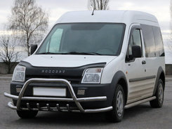 Кенгурятник з подвійними вусами WT003-Plus-2 (нерж.) для Ford Connect 2010-2013 