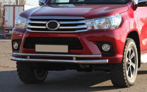 Передній захист ST018 (нерж) для Toyota Hilux 2015+ рр