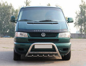 Кенгурятник WT004 (нерж) 60мм, з написом для Volkswagen T4