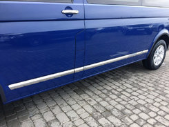 Молдинги на двері (нерж, Хром) 1 двері, линная, Carmos - Турецька сталь для Volkswagen Volkswagen T5, T6