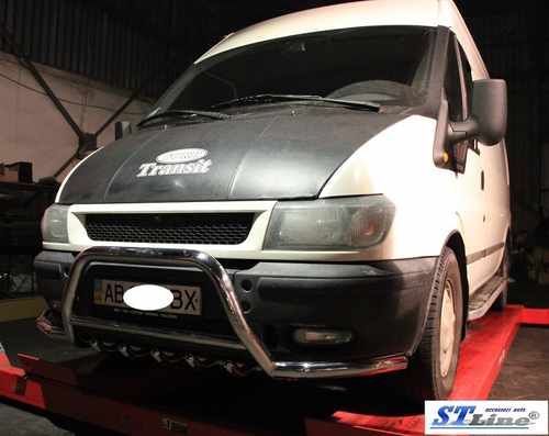 Кенгурятник з вусами WT003-Plus (нерж.) для Ford Transit 2006-2014