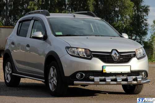 Передня дуга ST015 (нерж.) для Renault Sandero 2013-2022 