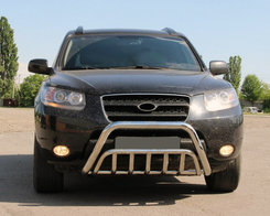 Кенгурятник WT002 (нерж.) для Hyundai Santa Fe 2 2006-2012