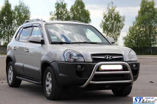 Кенгурятник WT022 (нерж.) для Hyundai Tucson JM 2004+ рр