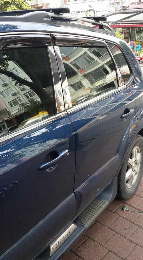 Накладки на стійки (нерж) для Hyundai Tucson JM 2004↗ рр.