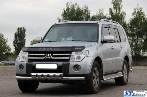 Передній захист ST015 (нерж.) для Mitsubishi Pajero Wagon IV
