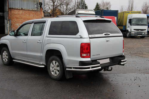 Задні куточки AK003-Double (2 шт., нерж) для Volkswagen Amarok 2010-2022 рр