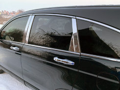 Молдинг дверних стійок (8 шт, нерж.) для Honda CRV 2007-2011рр.