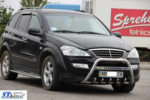 Кенгурятник WT003 (нерж) для SsangYong Kyron 2008+ 